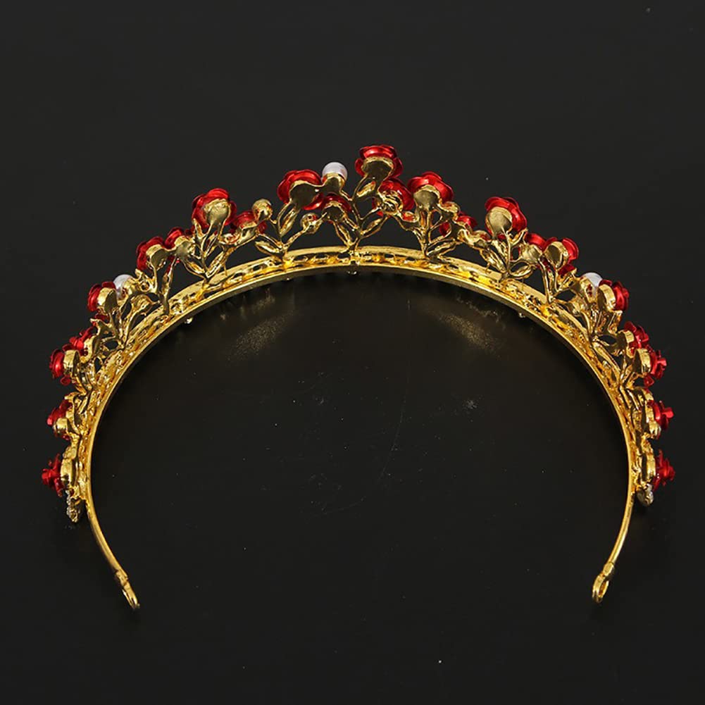 Amazon.com: Red Rose Tiara Bridal Wedding Crystal Crown Gold